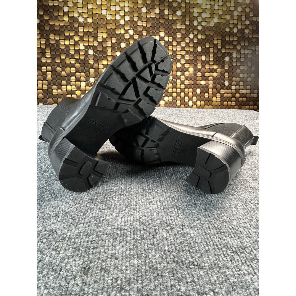 New Women's Black Chelsea Ankle Boots Block Heel Size 6.5 Medium - Picture 6 of 11
